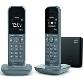 Gigaset CL390 Pack DUO Teléfono Inalámbrico Analógico con Pantalla Grande, Monitor de Bebé, Agenda 150 Contactos, Color Gris